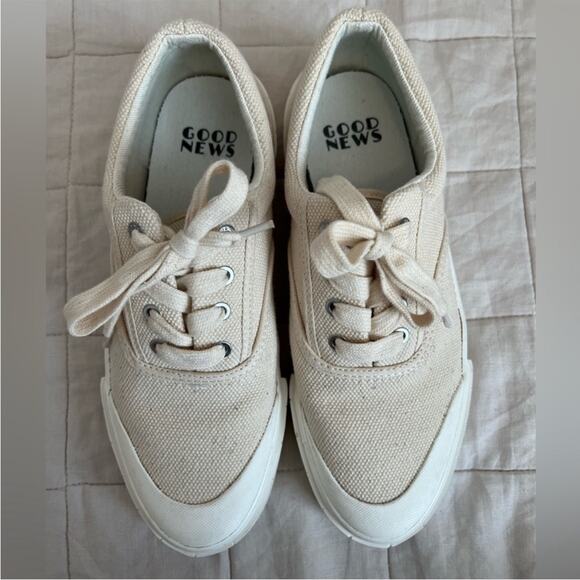 Good News Oatmeal Canvas Opal Core Chunky Sneakers - EU 40 US Women 9 US Men 7 - Picture 2 of 13